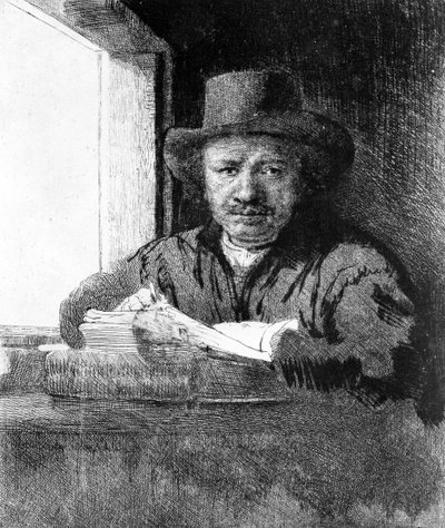 描画中のセルフポートレート、1648 作： Rembrandt van Rijn